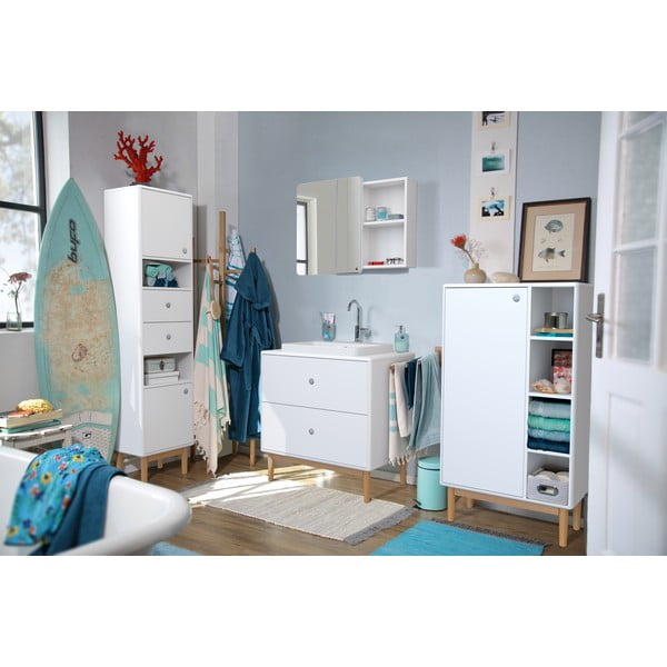 Biela závesná skrinka s umývadlom bez batérie 80x62 cm Color Bath – Tom Tailor-image-1