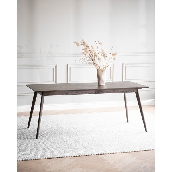 Tmavohnedý rozkladací jedálenský stôl v dekore duba 90x190 cm Yumi – Rowico-image-2