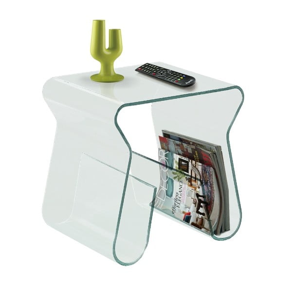 Sklenený odkladací stolík/stojan na časopisy Esidra Em