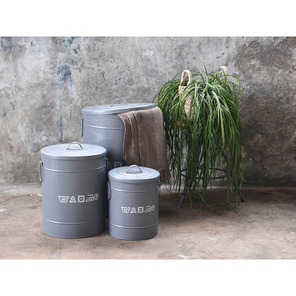 Kovový kôš na špinavé prádlo LABEL51, ⌀ 40 cm-image-1