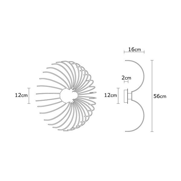 Čierne nástenné svietidlo Opviq lights Aspendos, ø 56 cm-image-3