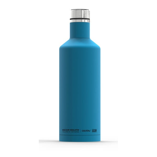 Modrá termofľaša Asobu Times Square Travel Bottle, 440 ml
