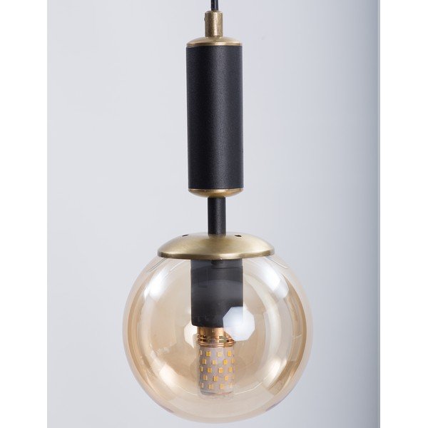 Žlté/čierne závesné svietidlo so skleneným tienidlom ø 15 cm Hector – Squid Lighting-image-1