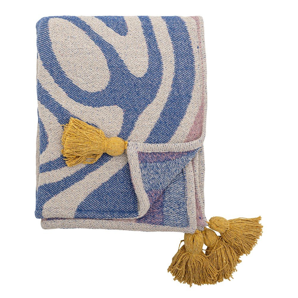 Modrá deka s prímesou bavlny 130x160 cm Arlie – Bloomingville