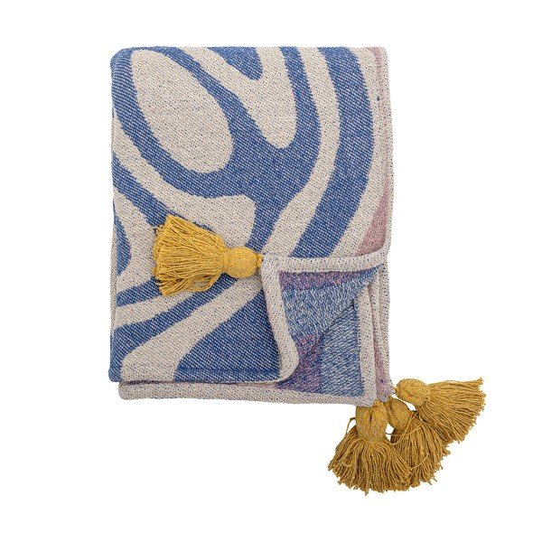 Modrá deka s prímesou bavlny 130x160 cm Arlie – Bloomingville