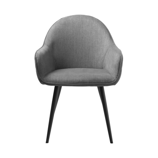 Sivé čalúnené jedálenské kreslo s podrúčkami Minto – Unique Furniture-image-3