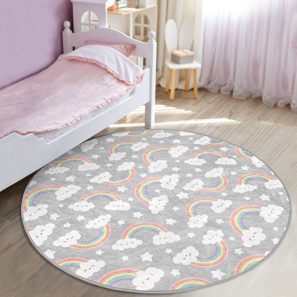 Sivý detský koberec ø 120 cm Comfort – Mila Home-image-1