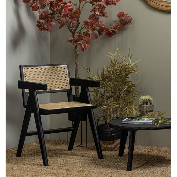 Čierna jedálenská stolička z borovicového dreva Gunn – WOOOD-image-1