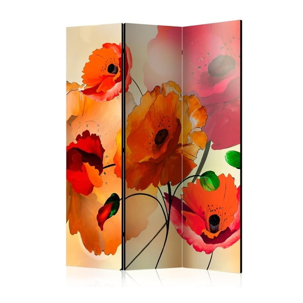 Paraván Artgeist Watercolor Poppy, 135 × 172 cm