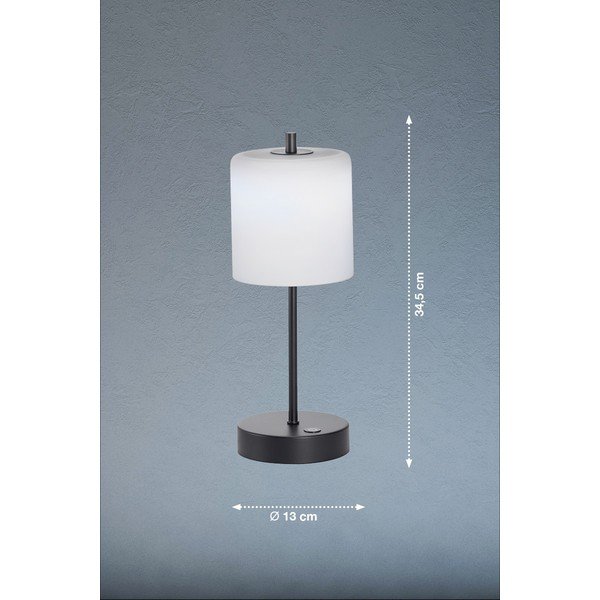 Čierno-biela LED stmievateľná stolová lampa (výška 34,5 cm) Riva – Fischer & Honsel-image-2