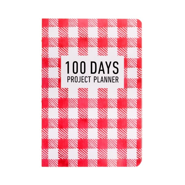 Plánovač Languo 100 Days Pattern, červený