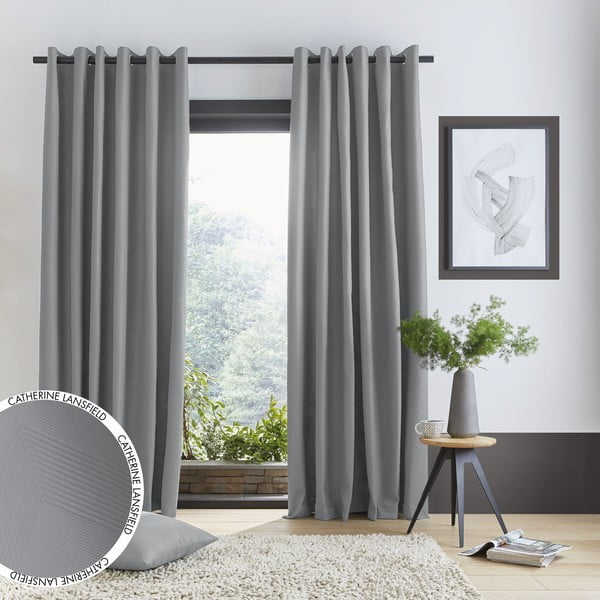 Sivé závesy v súprave 2 ks 229x168 cm Pinsonic - Catherine Lansfield-image-4