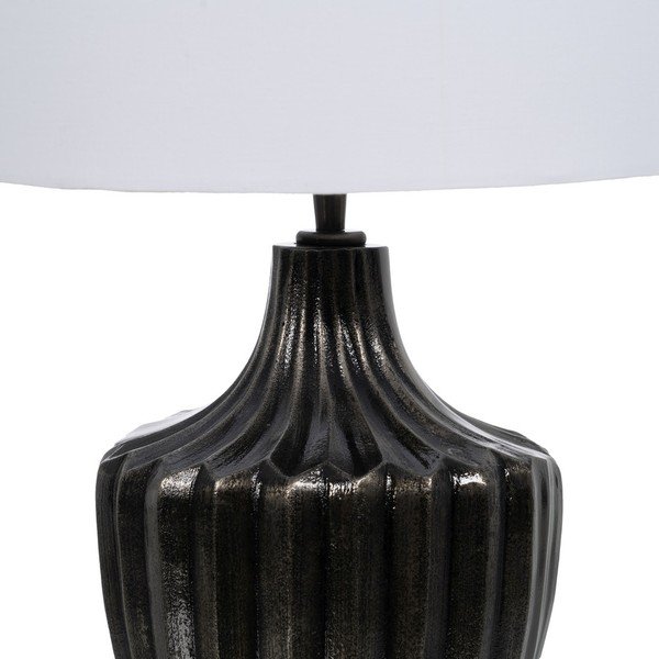 Čierno-biela stolná lampa s textilným tienidlom (výška 52,5 cm) – Ixia-image-2