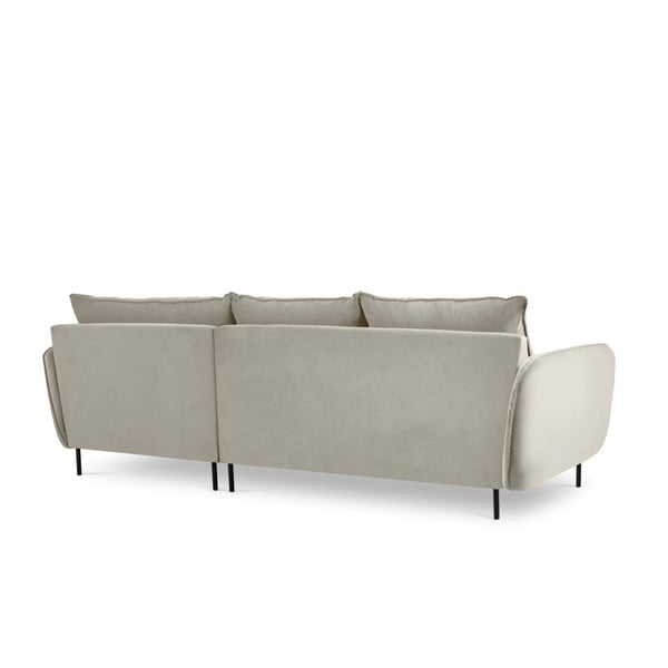 Béžová zamatová rohová pohovka Cosmopolitan Design Vienna, pravý roh-image-4