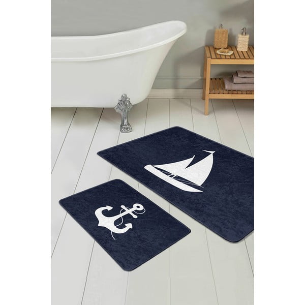 Tmavomodré kúpeľňové predložky v súprave 2 ks 60x100 cm – Mila Home-image-2