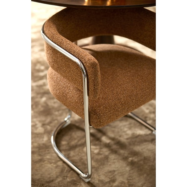 Hnedé kovové jedálenské kreslo s podrúčkami Adante – Light & Living-image-1