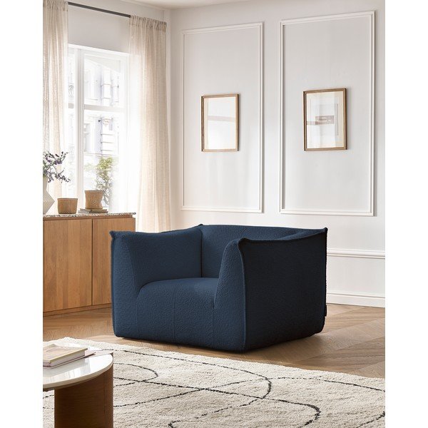 Tmavomodré kreslo z textílie buklé Giorgia – Bobochic Paris-image-1