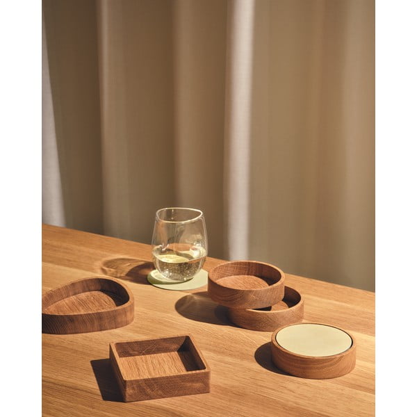 Dekoratívny drevený úložný box v prírodnej farbe 11x11x3 cm Square S – LIND DNA-image-1