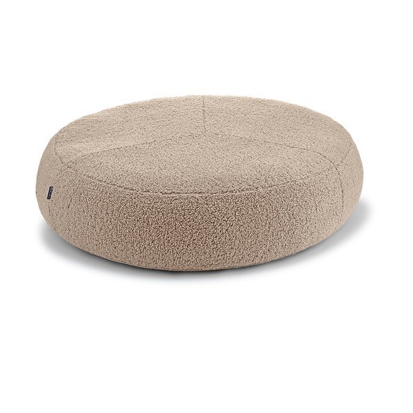 Béžový pelech pre psa z materiálu buklé ø 90 cm Senso Pouffe Greige M/L – MiaCara