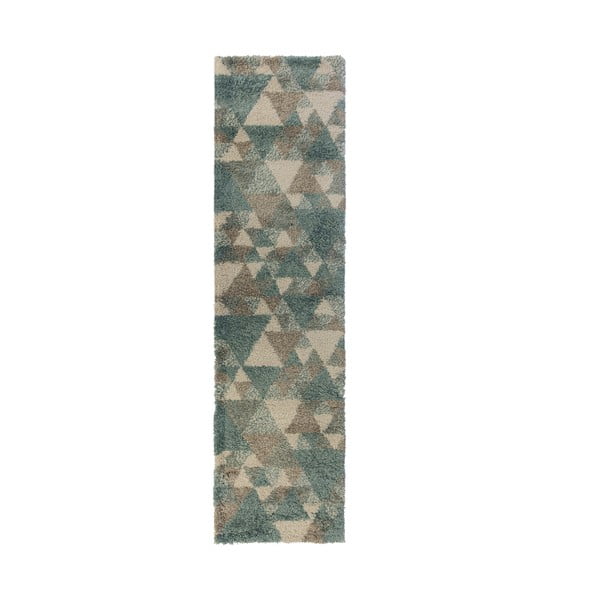 Sivo-modrý koberec Flair Rugs Nuru, 60 x 230 cm