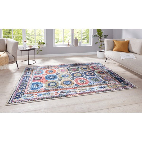 Farebný koberec s vysokým podielom bavlny Nouristan Kilim Masin 120 x 170 cm-image-1