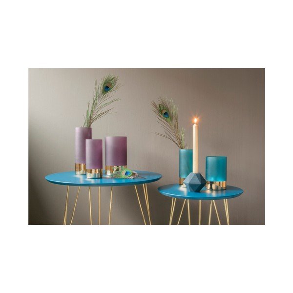 Modro-zlatá sklenená váza PT LIVING, výška 18,5 cm-image-2