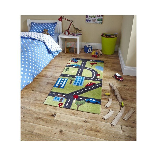 Zelený koberec Think Rugs Road Hong Kong, 70 × 140 cm-image-1