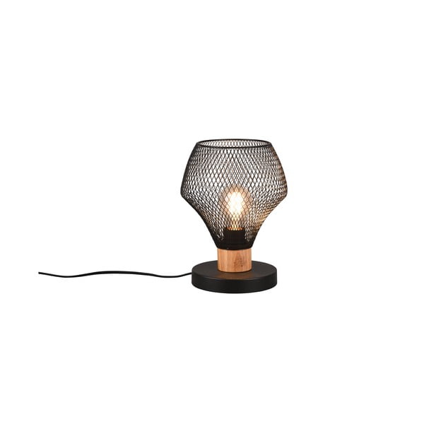 Čierna stolová lampa s kovovým tienidlom (výška 25 cm) Valeria – Reality-image-2