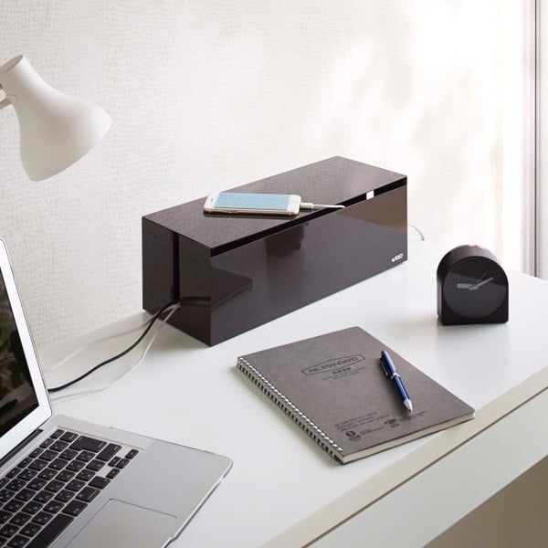 Čierno-hnedý box na nabíjačky YAMAZAKI Web Cable Box-image-2