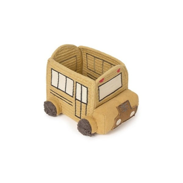 Okrovožltý látkový detský kôš na hračky 22x19x15 cm School Bus – Lorena Canals