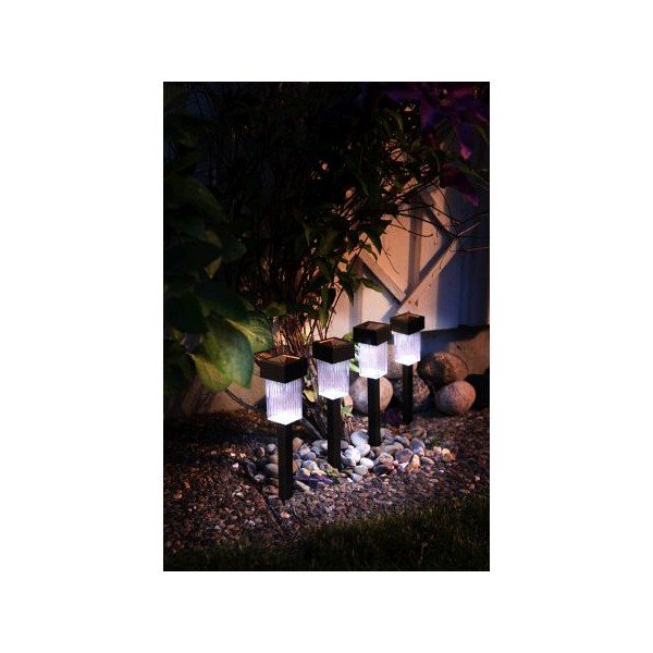 Sada 4 záhradných čiernych svetiel Best Season Solar Pathlights Black-image-1