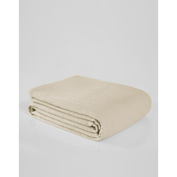 Krémovobiely bavlnený pléd na dvojlôžko 200x230 cm Serenity – Mijolnir-image-1