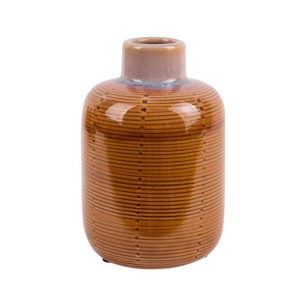 Oranžová keramická váza PT LIVING Bottle, výška 14 cm