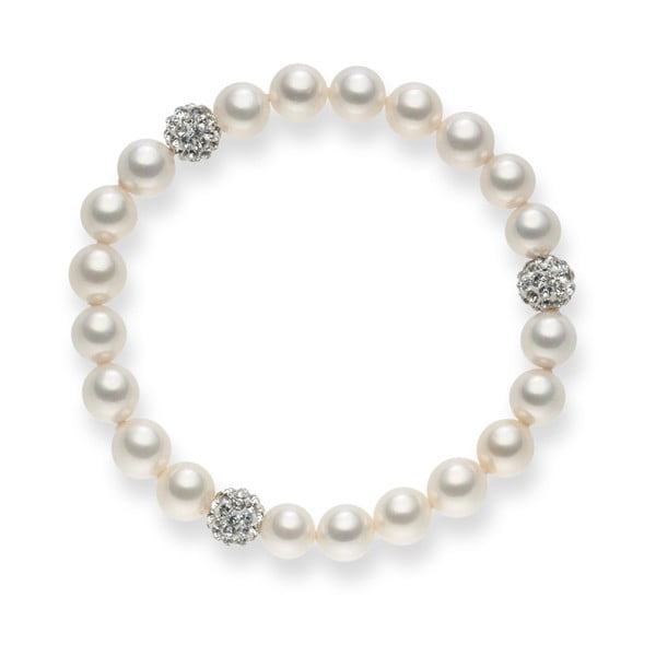 Perlový náramok Pearls Of London White Lady, dĺžka 19 cm