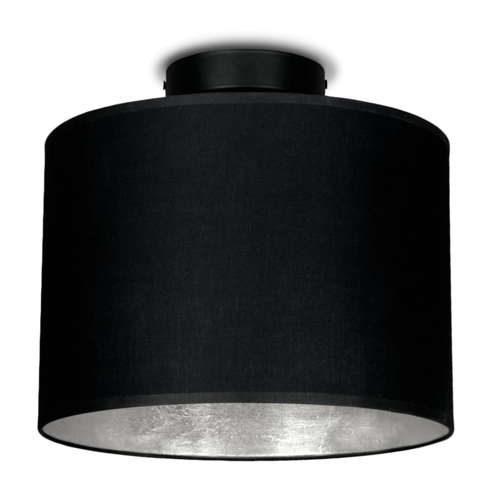 Čierne stropné svietidlo s detailom v striebornej farbe Sotto Luce MIKA, Ø 25 cm