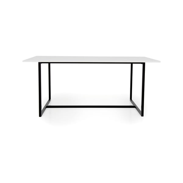 Biely jedálenský stôl s čiernou kovovou podnožou Tenzo Mello
