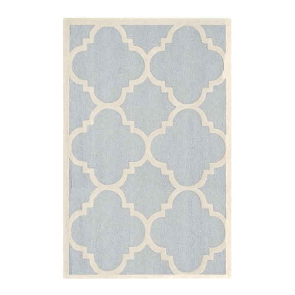 Sivomodrý vlnený koberec Clark Light, 152 × 243 cm