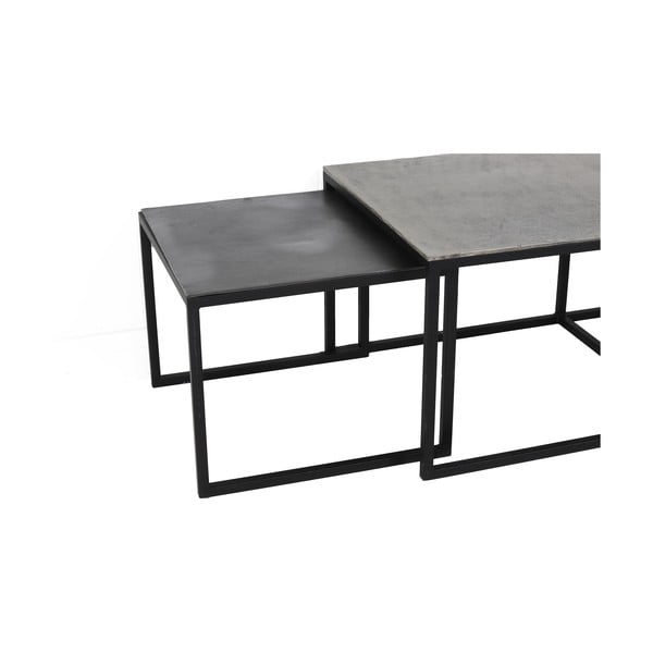 Čierno-tmavosivé kovové konferenčné stolíky v súprave 3 ks 50x120 cm Kumalu – Light & Living-image-4