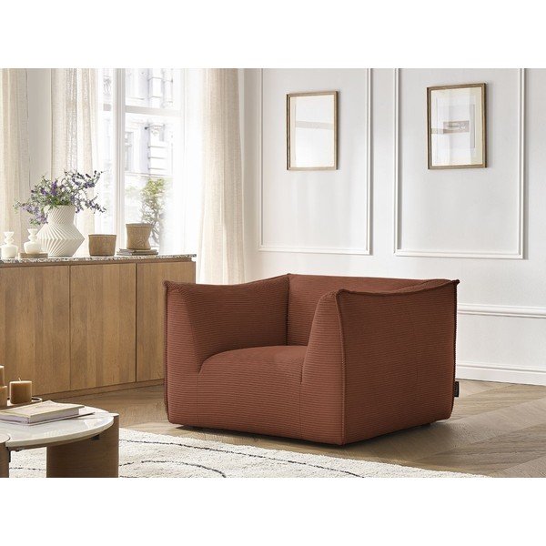 Oranžové menčestrové kreslo Giorgia – Bobochic Paris-image-1