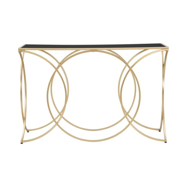 Konzolový stolík so sklenenou doskou v čierno-zlatej farbe 40x120 cm Infinity – Mauro Ferretti