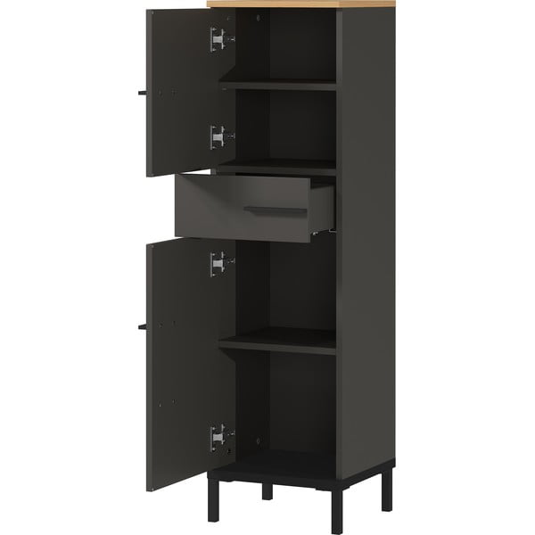 Tmavosivá kúpeľňová skrinka v dekore duba 34x123 cm Yonkers - Germania-image-2