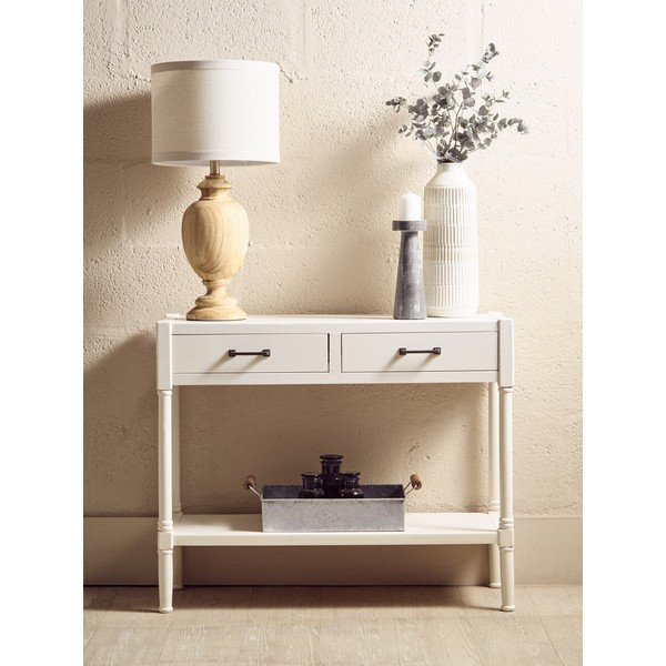 Biely konzolový stolík z borovicového dreva 35x91 cm Heritage – Premier Housewares-image-1