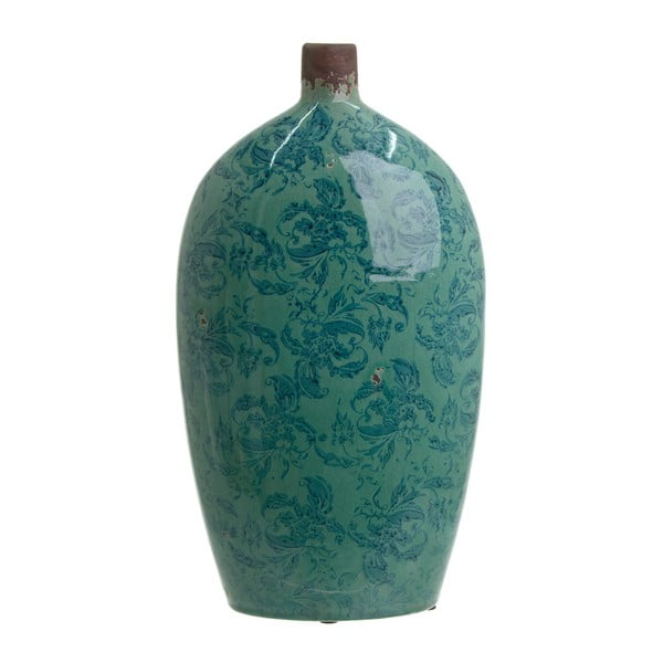 Smaragdovozelená keramická váza InArt Antique, výška 44 cm