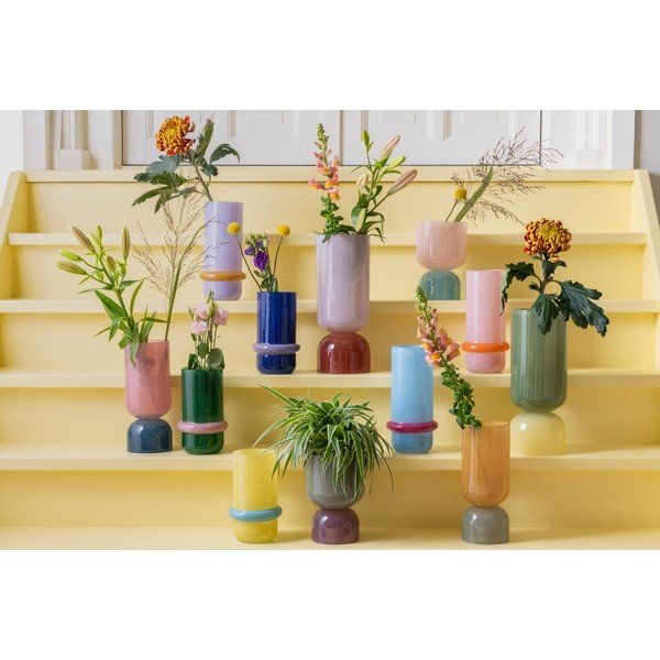 Tmavomodrá sklenená váza (výška  22 cm) Animado Anillo – PT LIVING-image-2