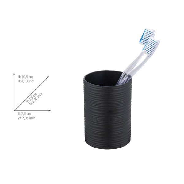 Čierny plastový téglik na zubné kefky Lyon – Allstar-image-3