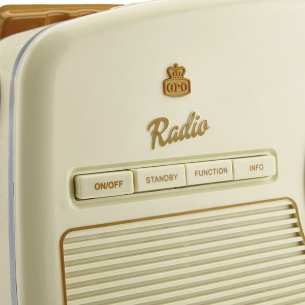 Krémovo-biele rádio GPO Rydell Nostalgic Dab Radio Cream-image-1