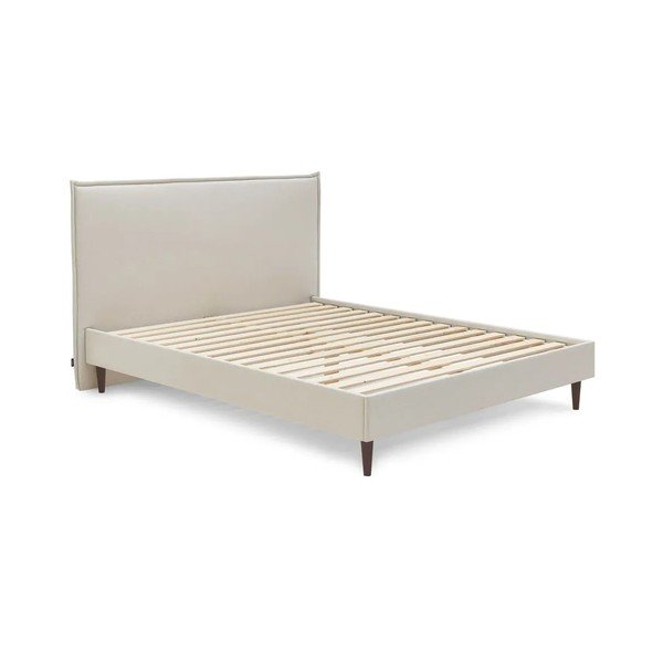 Béžová dvojlôžková posteľ Bobochic Paris Sary Dark, 180 x 200 cm