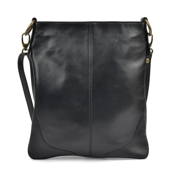 Čierna kožená kabelka Mangotti Bags Luro