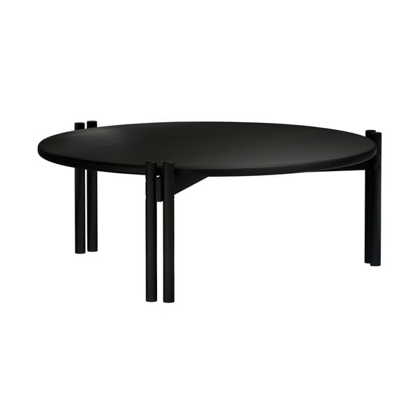 Čierny okrúhly konferenčný stolík z borovicového dreva ø 80 cm Sticks – Karup Design-image-3