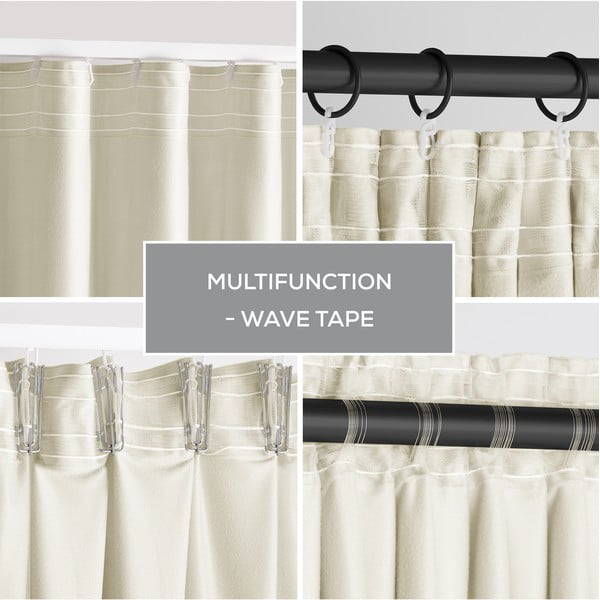 Béžový zamatový dimout záves 140x270 cm Pleat – Restilo-image-2